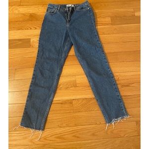 Dark Denim Color Mom Stralght Jeans